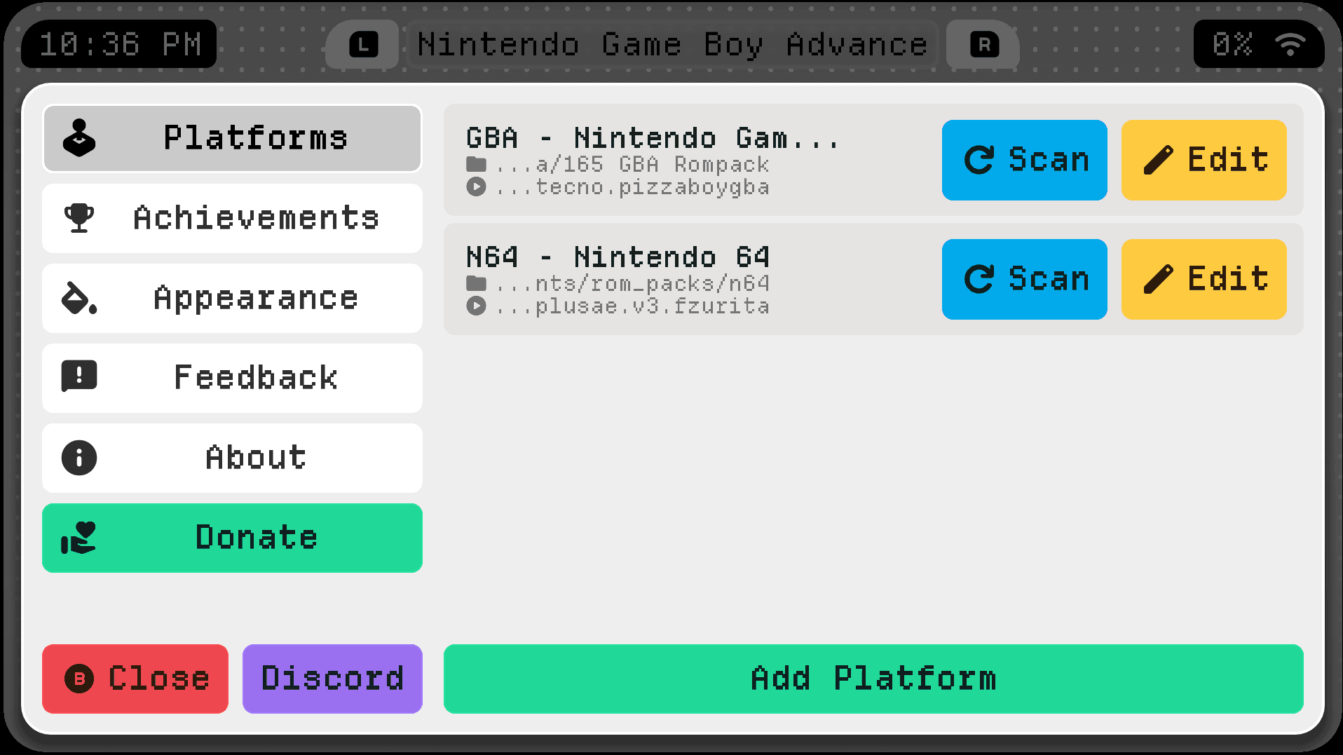 Socket interface menu preview